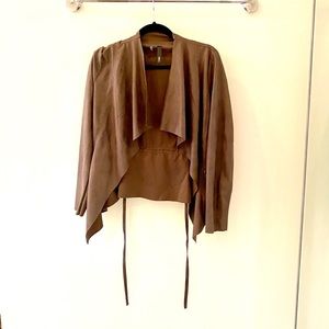 NWOT Elan Brown Suede Jacket with tie